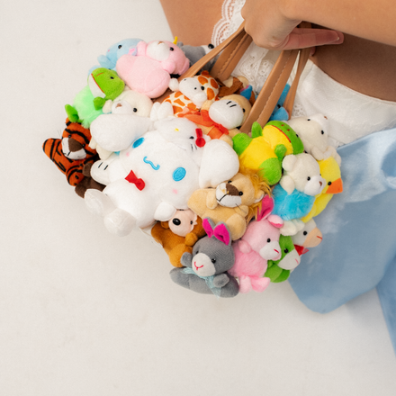 HERA plush bag inspired by Labubu, Pop Mart, Sanrio characters, and collectible plush fashion