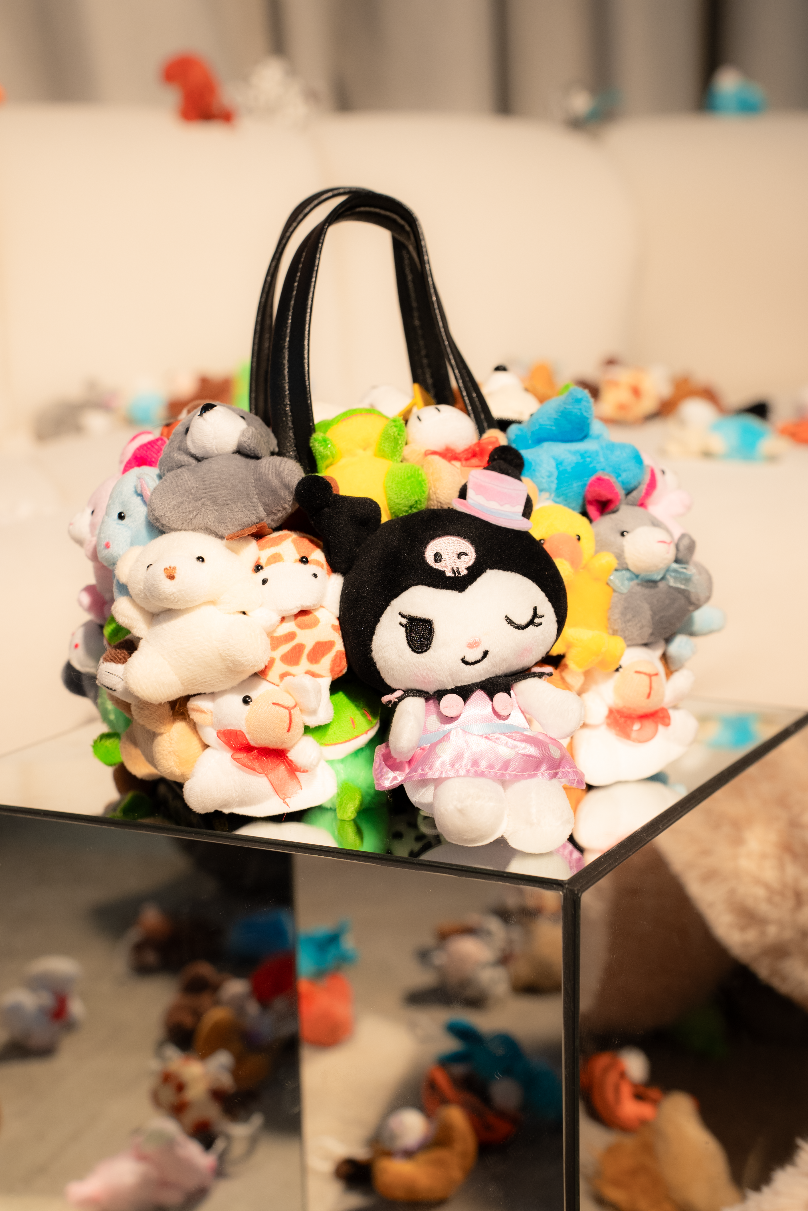 HERA plush bag inspired by Labubu, Pop Mart, Sanrio characters, and collectible plush fashion
